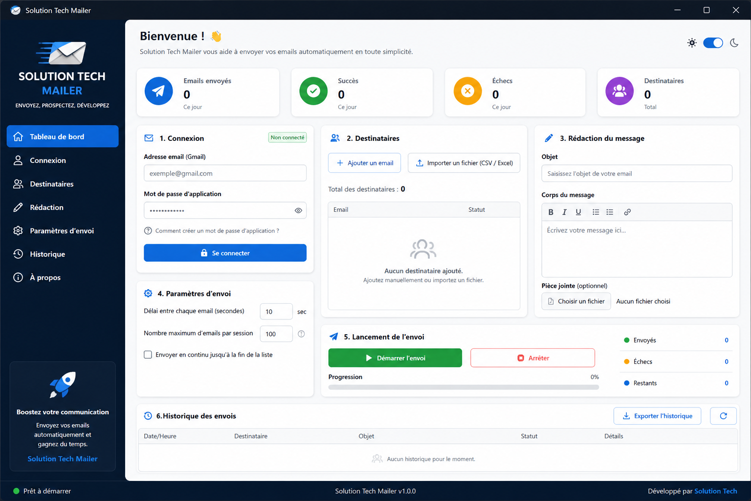 Logiciel d'envoi d'emails automatique